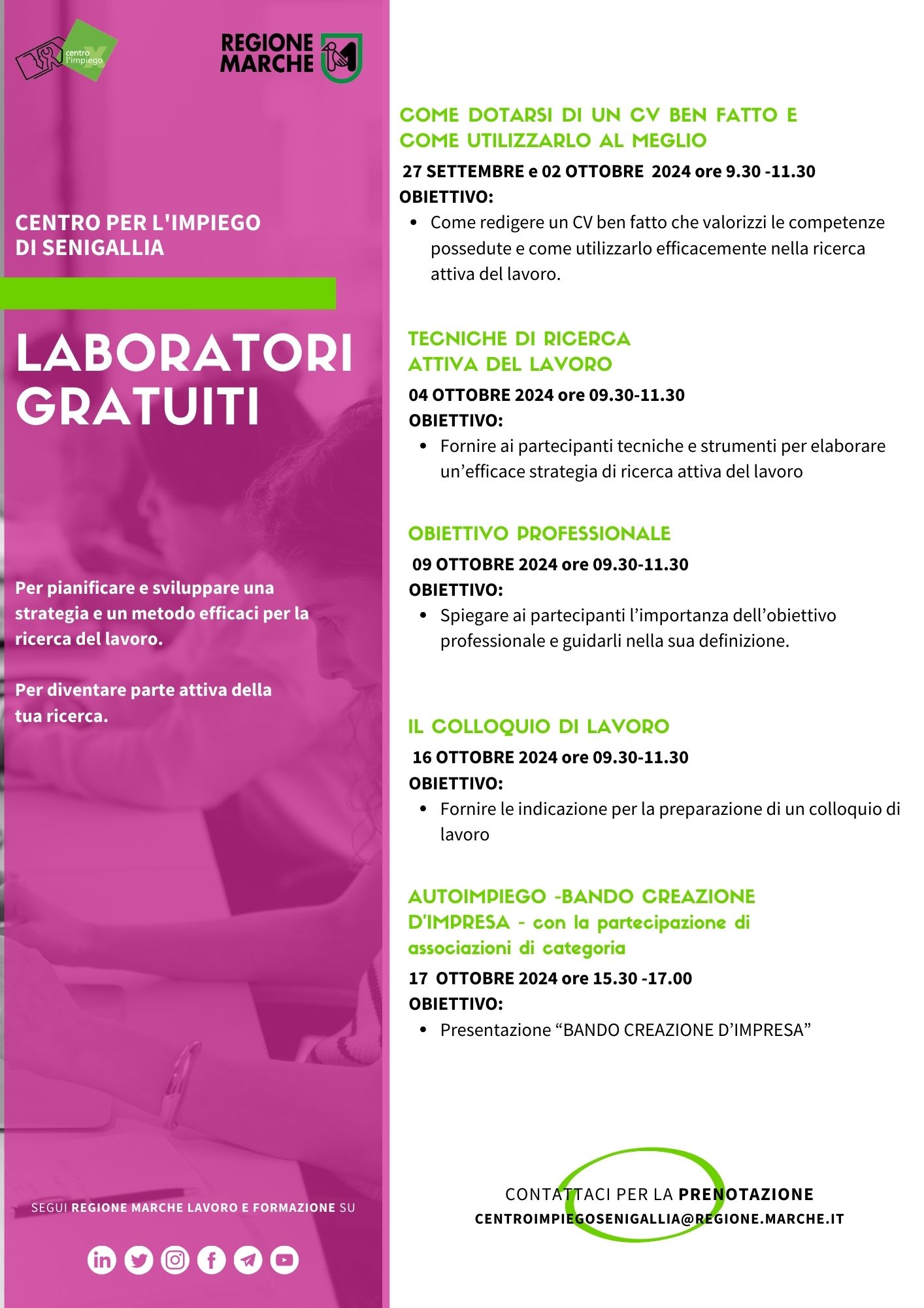 CPI SENIGALLIA: LABORATORI SETTEMBRE-OTTOBRE 2024